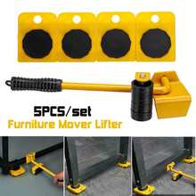 5pcs/Set  Furniture Lift Movers Home Easy To Operate Professional Slider Heavy Duty Furniture Roller Rod Roller Mover Tool Kit 2024 - buy cheap