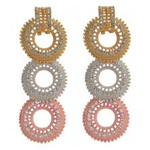 Fashion Long drop ROUND Earrings African  gold Dangle earrings Wedding  Party gift  for women Fashion Jewelry 2024 - buy cheap