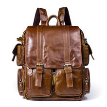 Мужской и женский рюкзак из 100% натуральной воловьей кожи, повседневный школьный рюкзак для ноутбука, сумка ручной работы, 2019 2024 - купить недорого