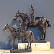 Criatividade escultura de personagem de resina, cavalgada, artesanato equestre, mobiliário moderno de decoração de casa, acessórios figuras 2024 - compre barato