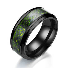 Vintage verde azul preto anéis de aço masculino unisex hiphop rock jóias de aço inoxidável para festa ampla 8mm frete grátis 2024 - compre barato