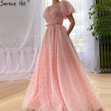 Serene Hill-vestido de noche Rosa acampanado, manga corta, diseño Simple, Sexy, Formal, largo, LA70683, 2021 2024 - compra barato