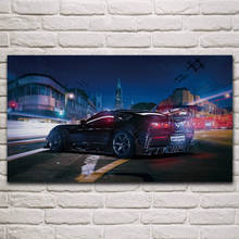 Supercoche de estilo punk c7, carteles de tela de calle de ciudad nocturna en la pared, imagen artística para el hogar, decoración para sala de estar, KM728 2024 - compra barato