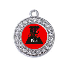 Letras griegas de la sociedad DELTA DST sorority, elefante simbólico, patrón de 1913, colgante de metal con diamantes de imitación 2024 - compra barato