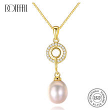 DOTEFFIL-Cadena de plata 925 para mujer, collar de perlas de circonita AAA, colgante de perlas naturales de agua dulce, joyería de eslabones, regalo de fiesta 2024 - compra barato