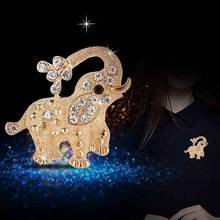 Premium Quality Alloy Crystal Animal Brooch Elephant Corsage Brooches Scarf Clothes Suit Shawl Badge 2024 - buy cheap