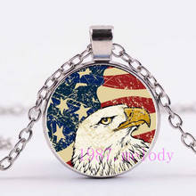 Bald Eagle USA Flag Creative Photo Cabochon Glass Chain Necklace,Charm Women Pendants Fashion Jewelry Gifts 2024 - buy cheap