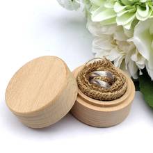 Personalizado rústico casamento caixa de anel de madeira jóias trinket recipiente de armazenamento titular anéis personalizados portador em branco diy 2024 - compre barato