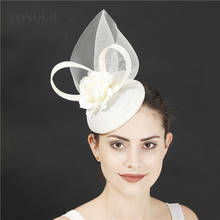 Sinamay-gorros de imitación para mujer, tocado de malla, elegante, a la moda, para fiesta, boda 2024 - compra barato