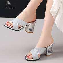 Sgesvier 2020 newest women sandals square high heels sandals summer party wedding shoes woman slipper big size 32-48 G507 2024 - buy cheap