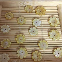 Cuentas sueltas de piedra de concha amarilla Natural, 8mm y 10mm, flor lisa tallada a mano, accesorios de joyería, 10 Uds. wk297 2024 - compra barato