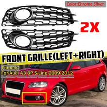 2Pcs Car Front Fog Light Lamp Cover HONEYCOMB Front Fog Lamp Grille Grill For Audi A3 8P S-Line 2009-2012 8P0807682 8P0807681 2024 - buy cheap