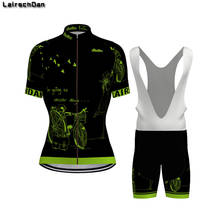 SPTGRVO-Conjunto de ropa de ciclismo LairschDan para hombre y mujer, maillot de verano para bicicleta de montaña, color verde, 2020 2024 - compra barato