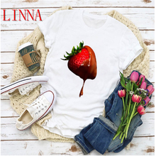 Camiseta con estampado de fruta de fresa para mujer, remera con estampado de moda, ropa para mujer 2024 - compra barato