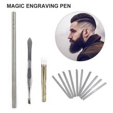 Professional Magic Engrave Beard Hair Eyebrow Carve Pen Tattoo Style Hair Engraving Pen Oil Head Carving Straight Thinning Tool 2024 - buy cheap