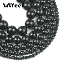 WLYeeS-Cuenta de piedra Natural verde oscuro para fabricación de joyas, cuentas espaciadoras sueltas redondas, pulseras hechas a mano DIY de 4/6/8/10/12mm 2024 - compra barato