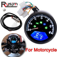 Velocímetro para motocicleta, odômetro com visão noturna, led, multifuncional, indicador digital, tacômetro, 0-12000 rpm, medidor de combustível 2024 - compre barato