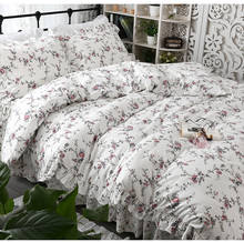 Jogo de cama de algodão rainha aviso planta flores capa de edredom fronha de travesseiro estilo colcha 2024 - compre barato