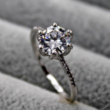 Anéis de cristal com zircônio, anéis elegantes e delicados para meninas e mulheres, joia de dedo, presente de noiva 2024 - compre barato