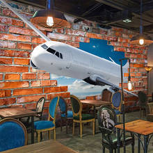 Custom Wallpaper 3D Stereo Airplane Broken Wall Murals Restaurant Cafe Background Wall Decor 3D Self-Adhesive Waterproof Poster 2024 - buy cheap