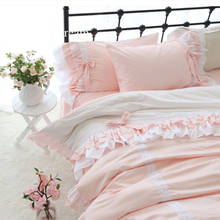 Conjunto de cama super lindo com laços, design elegante de king size, crianças, princesa, capa de edredom romântico, saia de cama, roupa de cama personalizada 2024 - compre barato