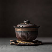 Tetera de cerámica Retro Sancai Gaiwan, juego de té chino de Kung Fu, Gaiwan Lotus, vajilla para el hogar 2024 - compra barato