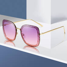 Óculos de sol feminino vintage, óculos extragrande de luxo, vintage, uv400 2024 - compre barato
