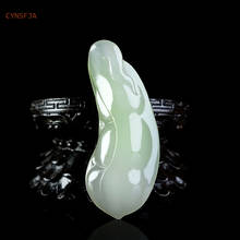 CYNSFJA New Real Rare Certified Natural Hetian Jade Nephrite Lucky Amulets  Bean Jade Pendant Hand Carved High Quality Best Gift 2024 - buy cheap