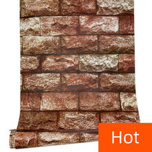 Adesivo de papel de parede reutilizável, aux, pedra, adesivo para paredes, tijolo vermelho, descascar e vara, decoração de casa 2024 - compre barato