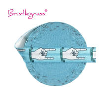 BRISTLEGRASS-Estampado de gestos de Rock, 5 yardas, 5/8 ", 15mm, Foldover FOE, elástico, banda de satén, lazo para el pelo, vestido con diadema, costura artesanal 2024 - compra barato