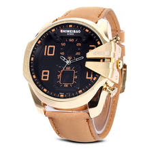 Fashion Quartz Men Watch Top Luxury Brand SHIWEIBAO Mens Watches Leather Strap Man Business Wristwatch Waterproof Male Clock New 2024 - buy cheap