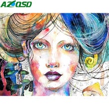 AZQSD 5d Diy Diamond Painting Woman Picture Of Rhinestones Diamond Embroidery Portrait Handmade Home Decoration Gift 2024 - buy cheap