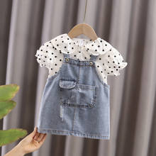 Summer newborn baby girl clothes outfit sets shirt denim overalls suit for toddler girl baby clothing 1 2 3 5 year birthday sets 2024 - buy cheap