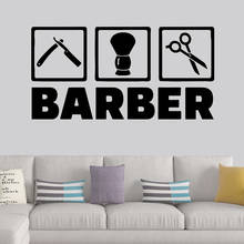 Colorful Barber Wall Stickers For Haircut Art Wall Decal Mural Baber Shop Wall Decor Sticker Barber Hairstyle Decals WL389 2024 - buy cheap