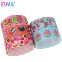 DHK 5yards cupcake sushi Printed Grosgrain Ribbon Accessory Hairbow Headwear Decoration DIY Wholesale OEM C1741 2024 - buy cheap
