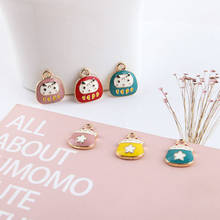 10pcs 2020 Korean Cute Cartoon Earrings Alloy Drop Oil Fun Smallpendant Earrings for Girls Material Diy Jewelry Accessories 2024 - buy cheap