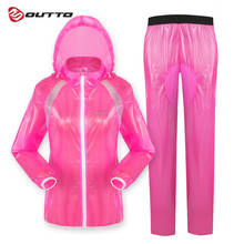 Женские ветрозащитные куртки Outto Rain, ветронепроницаемые, с брюками, дышащая ветровка, светильник 2024 - купить недорого