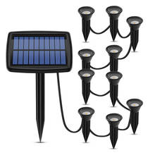 Thrisdar 10 в 1 солнечный светильник для газона наружный Садовый Солнечный наземный светильник водонепроницаемый Ландшафтный дорожный точечный светильник 2024 - купить недорого