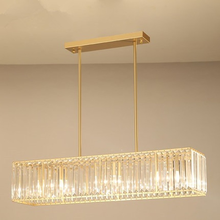 Rectangle Dining Chandelier Lighting Luxury Modern Crystal Light Kitchen Island Hanglamp LED Cristal Lustres 2024 - buy cheap