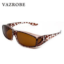 Мужские и женские очки для вождения Vazrobe, водительские поляризационные очки в оправе для очков при близорукости 2024 - купить недорого
