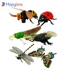 Brinquedos para crianças 6 peças, boneco de borboleta, joaninha, abelha, modelos de coleção de insetos, figuras de ação, brinquedos educativos cognitivos 2024 - compre barato