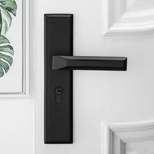 Negro manija de puerta Interior de la puerta para el dormitorio blanco Placa de puerta Interior puerta cerradura para cuarto de baño 2024 - compra barato