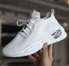 Women White Sneakers Female knitted Vulcanized Shoes Casual Slip On Flats Ladies Sock Shoes Trainers Summer Tenis Feminino 2019 2024 - buy cheap