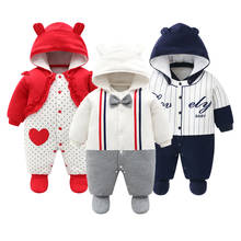 2021 New Baby Autumn Clothing Newborn Boys Girls Winter Thickening Jumpsuit Printed Cartoon Climbing Footies Warm Cotton Outfits 2024 - buy cheap