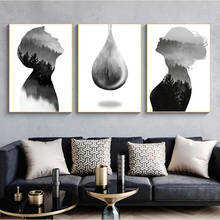 Canvas Painting Abstract Wall Art Canvas Print Landscape Man Woman Forest Nordic Poster Black White Wall Picture Home Decorative 2024 - buy cheap