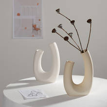 2020 Nordic Dried Flower White Ceramics Vase Decoration Accessories Modern Arrangement Hydro Culture Cafe Vases For Homes Decor 2024 - buy cheap