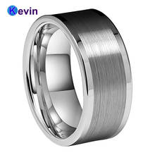 Large Men Ring Wedding Ring Tungsten Carbide Ring Flat Band Center Brush Finish 10MM Comfort Fit 2024 - buy cheap