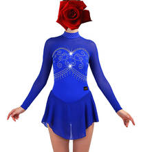 Figure Skating Dress Women girl Ice Skating Dress royal blue  Gymnastics Costume custom rhinestone royal blue B081 2024 - buy cheap