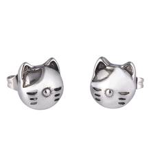 1 Pair Fashion Cute Kitten Stud Earrings Stainless Steel Cat Earrings for Women Girls Jewelry Accessories Gifts SP0575 2024 - buy cheap