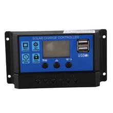 Controlador de carga Solar PWM de 12V y 24V, controlador de carga Solar con LCD, doble USB, salida de 5V, regulador de cargador de Panel Solar 2024 - compra barato